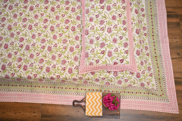 Traditional Beauty Cotton Hand Block Print Bedsheet